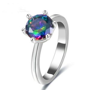 Silver Round Cut Cubic Zirconia Lovely Ring New